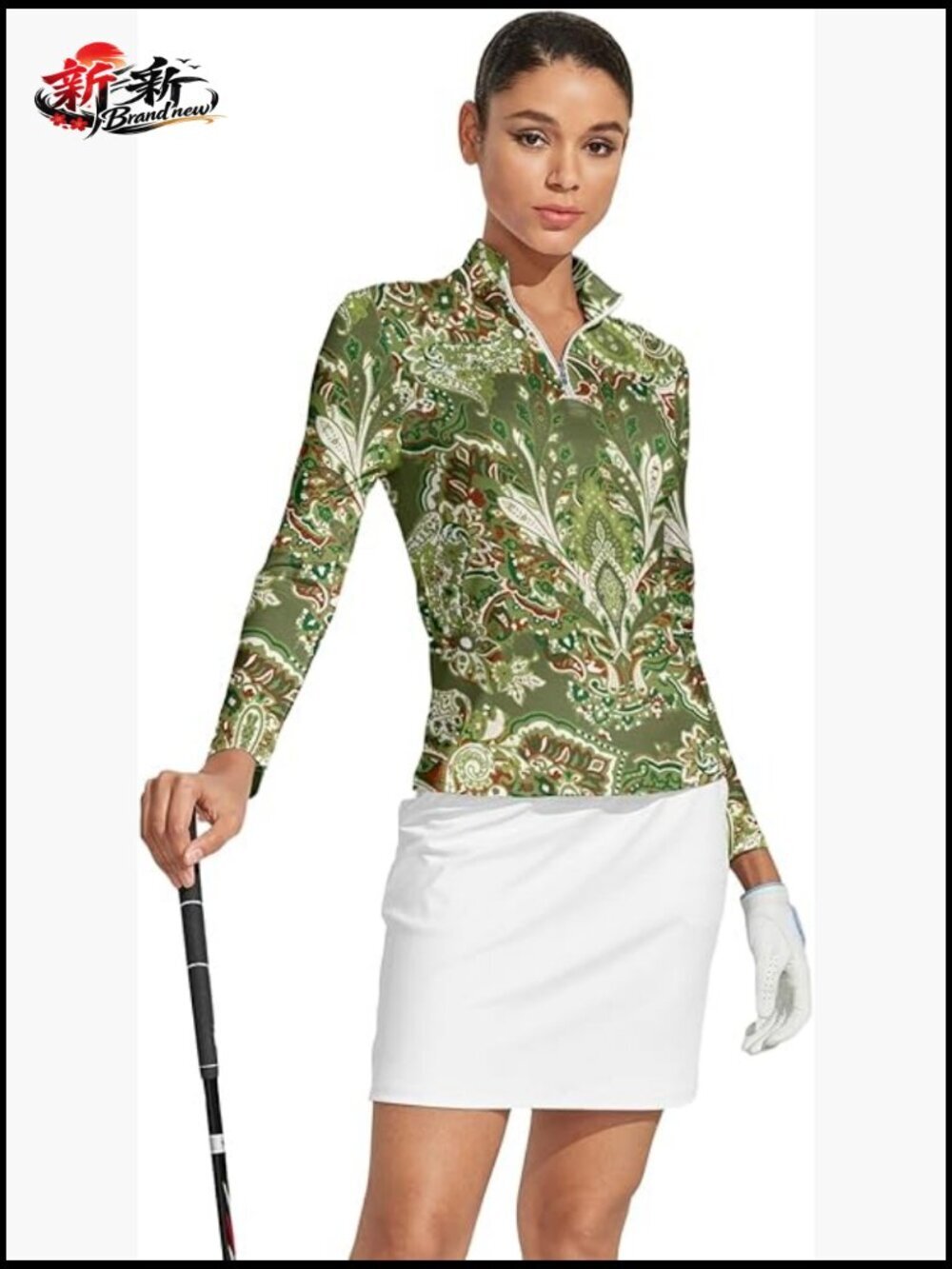 Women's Long Sleeve Quarter Zip Golf Polo UPF 50+ Athletic Workout Top